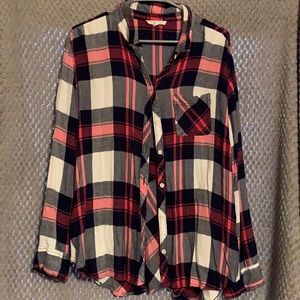 Navy and pink flannel